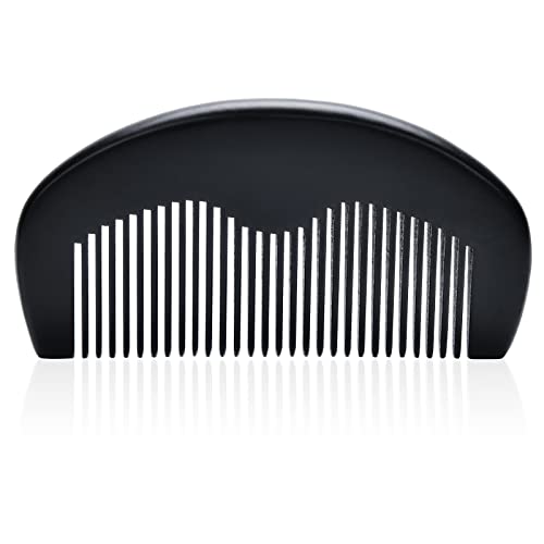 Kometer Wood Beard Comb For Men - Portable, Anti Static, Pocket Size Detangler For Beards And Mustache，Black Minimalist #TOP1
