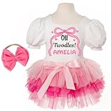 Twodles Birthday Girl outfit magical 1st 2nd 3rd 4th bday outfit Oh too dles toddler shirt with matching pink tutu and Bow headband (Pink & Gold)