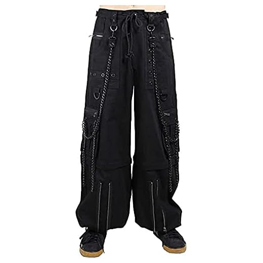 Prime Quality Gothic Bondage Rocker Men Pant Alternative Punk Rock Emo Trouser Pant Shorts/USA (36) Black
