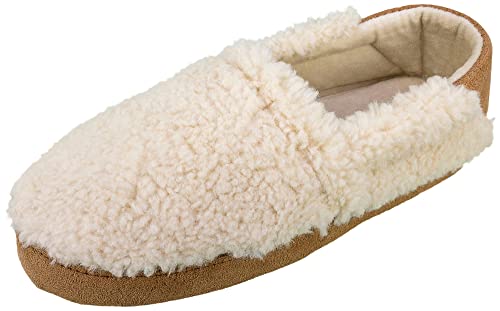 IZOD Ladies Yara Sherpa Fleece A-Line Slipper, Ivory Size Medium to Large (Womens 5-6 to 11-12)