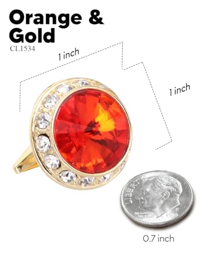 Large Bling Color Stone Cuff Links for Men – Tuxedo Suit Accessories, Cufflinks for Men3