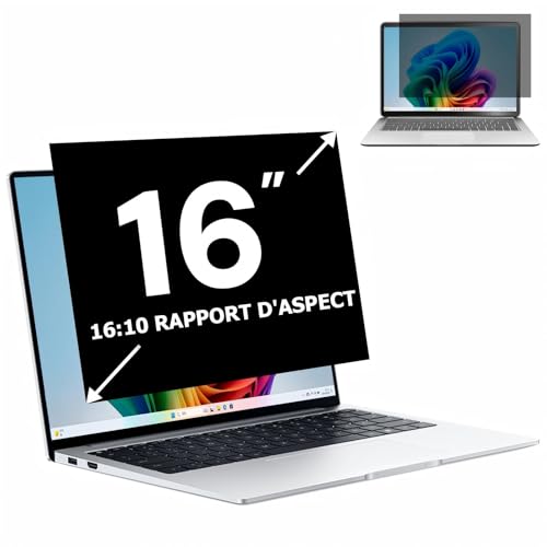 FYJRCY Filtre de Confidentialité Pour Ordinateur Portable 16 Pouces 16:10, Protection de Confidentialité 16 Pouces Amovible Pour écran d'ordinateur et...