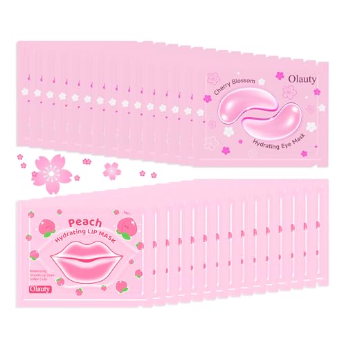Sulily 30 Pairs Lip Mask & Under Eye Patches Pink Collagen Eye Mask Pads Lip Mask Skincare Birthday Gifts Bridesmaid Gifts Bridal Shower Gifts Spa Gifts for Women Bulk Gifts Party Favors