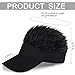 Regilt Adjustable Sun Visor Hat with Wig Spiked Hairs Fashion Baseball Golf Cap for Men & Women (Black+Black Hair)