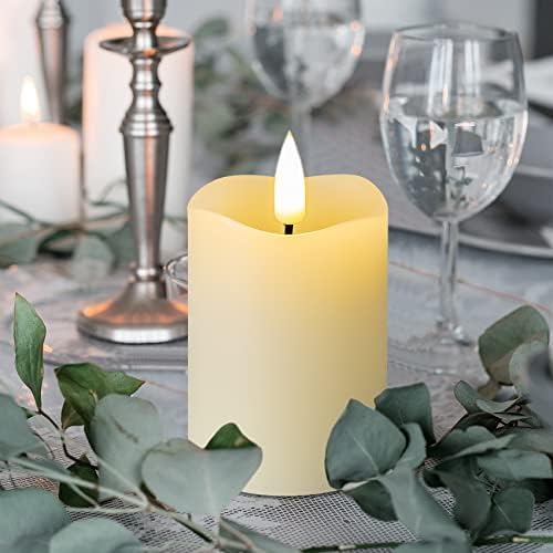Eywamage Flameless Votive Candles with Remote, Flickering Battery Operated Small LED Pillar Candles  2" H 3"