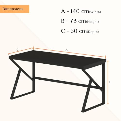 Image of Klaxon Modern Computer Table for Home PC - Multipurpose Office Desk for Home & Work | Gaming Table, Computer Table, Desktop Table for Home Office (K Type Black, Installation)