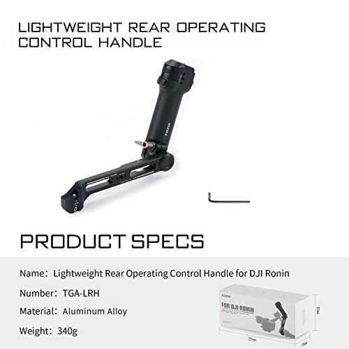 TILTA Lightweight Rear Operating Control Handle for DJI RS4, RS4 Pro, RS2 and RS3 Pro Gimbal with Cold Shoe Receiver TGA-LRH - Image 2