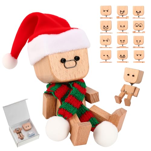 YOUSHEME Shaking Wooden Man Figurine,12PCS Magnetic