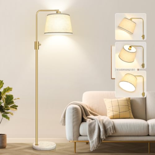 Nintiue Dimmable Gold Floor Lamp with Edison Bulb