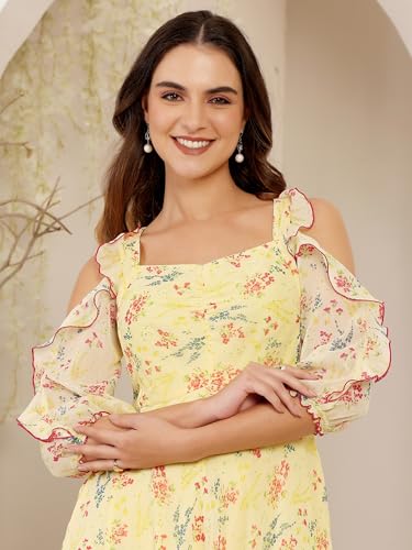 Image of Miss Chase Women's Round Neck Cap Sleeves Lace Knee -Long Skater Dress