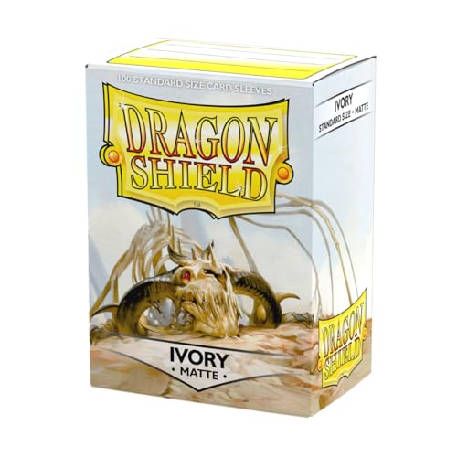 Dragon Shield ART11017 Standard Size Sleeves 100pk-Ivory, Matte Ivory