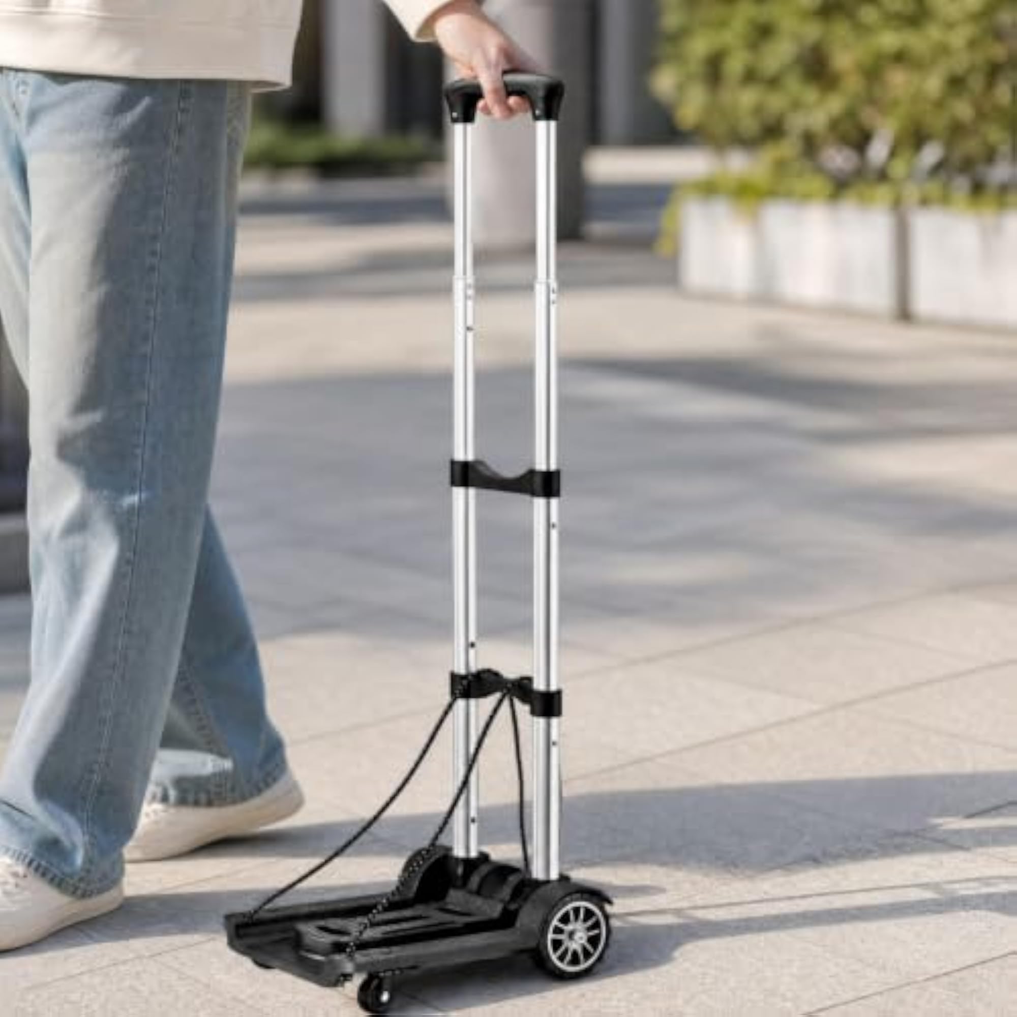 Portable Folding Hand Trolley with Telescoping Handle