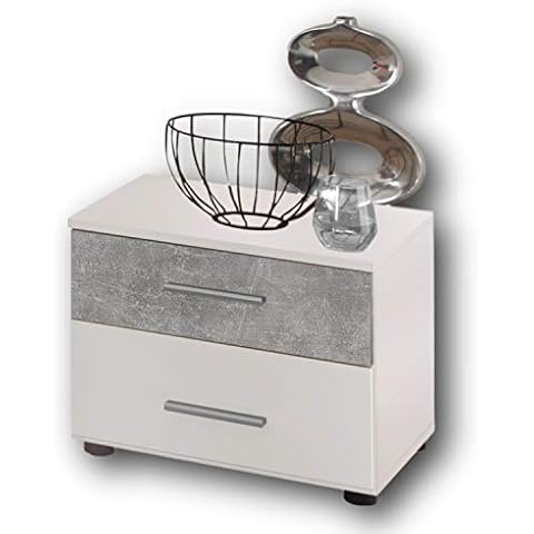 Mesita de Noche Stella Trading Martina Aspecto Moderna con Dos cajones Cover