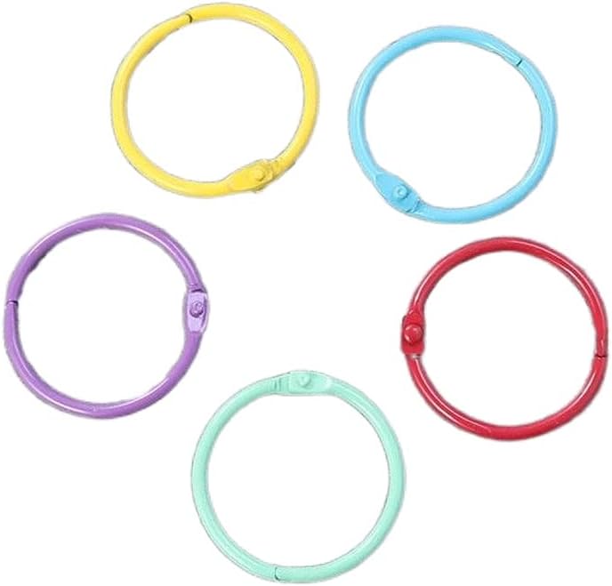 10Pcs Metal Book Rings Loose Leaf Binder Book Binder Hoops Office Binding Supplies(Random Color) Fashion : Office Products