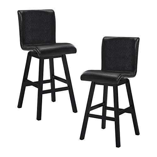 Lexicon Bartlett Swivel Pub Height Barstool (Set Of 2), 31.5" Sh, Dark Brown #TOP11