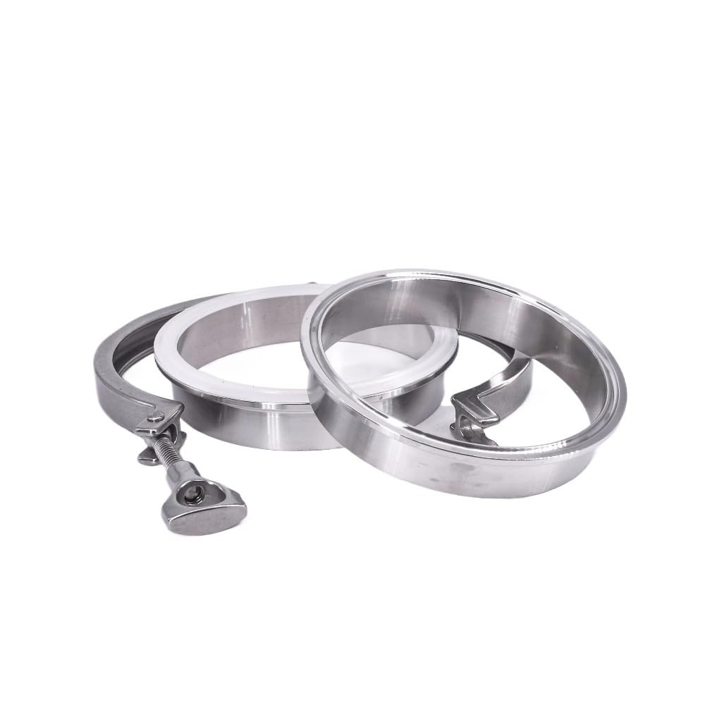 14" Tri-Clamp x 356 mm Rohr-AD x K380 mm Edelstahl Sanitär 2 Stück SS304 Schweißhülsen + 1 Stück SS304 Klemme + 1 Stück Dichtung