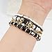 Jocbean Stackable Beaded Bracelets Set Black Gold Pearl Beads Jewelry Bohemian Accessories