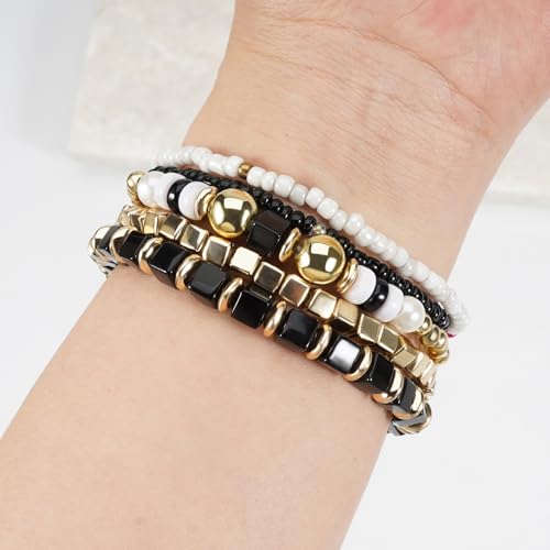 Bohemia Stackable Beaded Bracelet Crystal Beads Stretch Bracelet Jewelry2