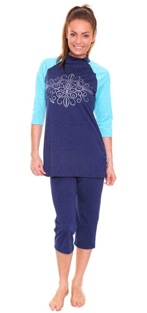 Nuovo Musulmano Costumi da bagno islamico Donne Manica corta Modesto Costume da bagno beachwear burkini Signora Eruzione cutanea surf Completo da Costume