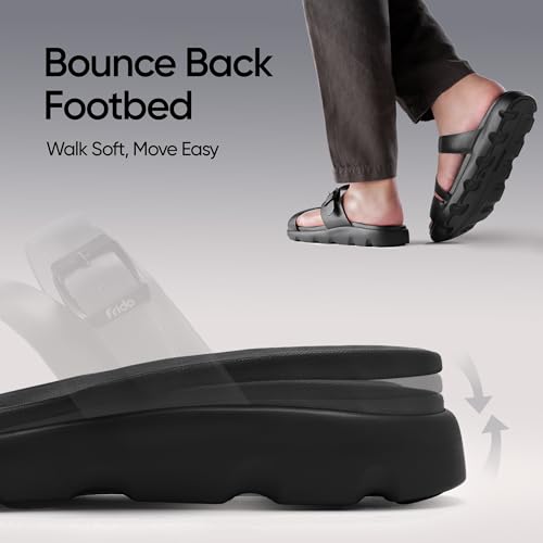 Image of Frido Cloud Comfort Orthopaedic Sandals for Women | Arch Support & Heel Cushion | Anti-Slip Sole, Adjustable Buckle | Lightweight Soft PU Footbed | Available in Open Toe & Toe Separator Style