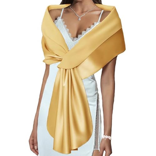 Enveloppement lisse écharpe en satin brodée main accessoire léger cérémonie