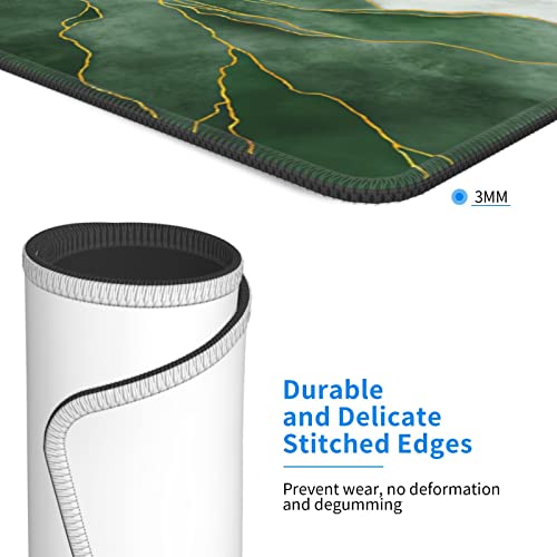 Green Marble Mouse Pad Aesthetic Mousepad For Desk With Non-Slip Rubber Base, Office Computer Mouse Pads For Wireless Mouse Laptop, 9.5×7.9 In, Abstract Green #TOP2