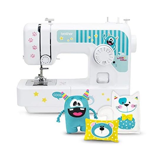 Brother J14s Kindernähmaschine kullaloo edition inkl. Fingerschutz, Stickerbogen & Anfänger-Nähset KINDERLEICHT Nähkurs "Little Friends"