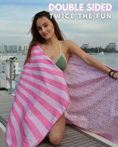 Eccosophy Trio Bundle - Buy More & Save More - 3 Quick Dry Microfiber Beach Towels. A For Women, Men, Kids And Even Pets! #TOP6