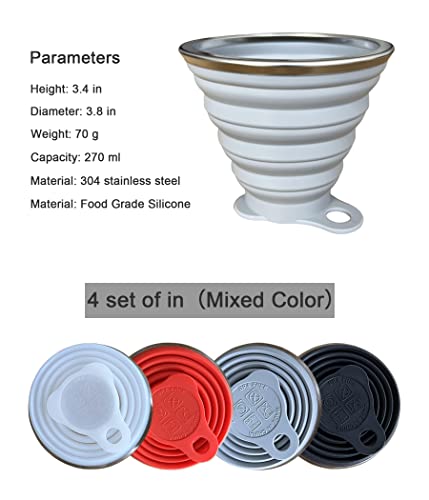 Newmcury Silicone Collapsible Travel Cup With Lid,Camouflage Outdoor Drinking Cup,Portable Drinking Mug, Expandable Folding Camping Cup 4 Mixed Color (Fine) #TOP4