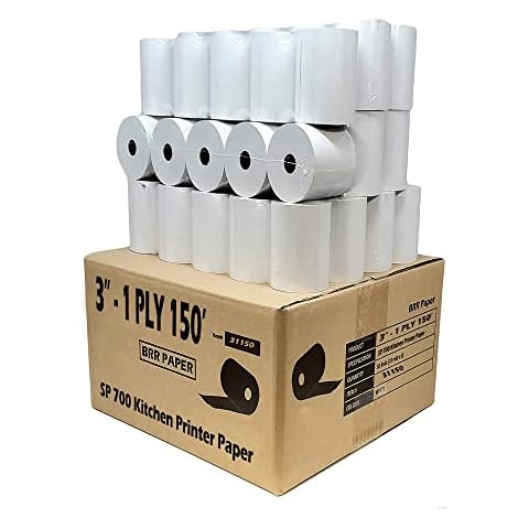 STAR SP700 3" x 150' BOND (NON-THERMAL) POS KITCHEN PRINTER PAPER - 50 NEW ROLLS RECEIPT POS CASH REGISTER PAPER FOR TMU200 SRP275 Cover