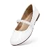 DREAM PAIRS Little Kid Serena-100-White Pat Girl's Mary Jane Ballerina Flat Shoes - 12 M US Little Kid