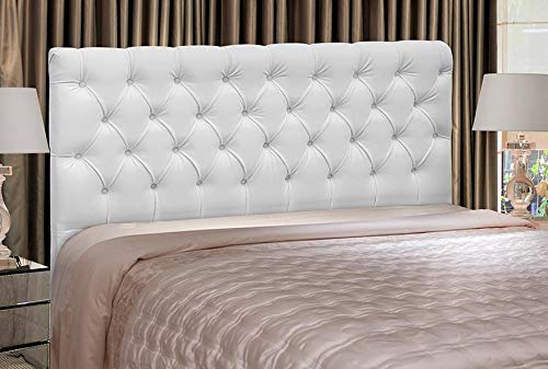 Cabeceira Cama Box Casal Queen 160cm Cristal Corino Branco - JS Móveis