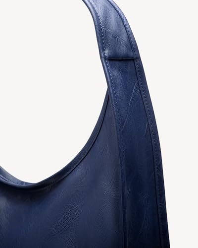 Image of NEWBELLA Hobo Purse, PU Leather Shoulder Bag, Tote Handbag for Work and Travel (Blue)