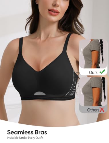 Image of Wireless Bras for Women No Underwire Seamless Buttery Bralettes Smoothing Women's Bras Full Coverage Shapedly Bra