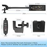 LED Aquarium klemmlampe mit Timer, Clip Beleuchtung Vollspektrum [RGB + Weiß Licht] 10 Helligkeitsstufen Dimmbar, Klemmleuchte Aquariumlampe für 20-30CM Fisch Tank, Schwarz – Bild 5