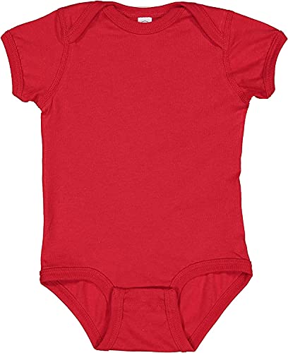 RABBIT SKINS Baby Soft Fine Jersey Short Sleeve Bodysuit (4424) Red, 6M