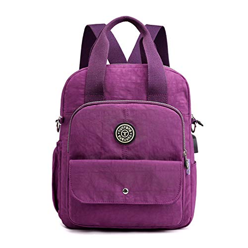 EVEOUT Donna Casuale Zaino Borsa a Tracolla Borsetta per Viaggiare Lavoro Scuola Campeggio (Viola)
