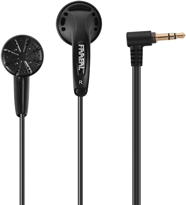 Iris Ancestor in-Ear Earphones, Super Bass 3.5mm Wired Headphones, Earbuds Without/with HD Microphone, Balanced Sound 32ohm Flat Head Earbuds for Smartphones (Without Mic, Black)