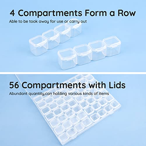 Segbeauty 56 Grids Clear Organizer Box, Gem Jewelry Plastic Storage Container with Dividers, Bead Organizer Earrings Storage Box Seeds Craft Organizer Screw Tool Boxes for Small Parts by Segbeauty - Image 3