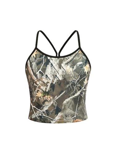 Floerns Girl's Camo Print Racer Back Sleeveless Kids Camisole Athletic Cami Tank Top