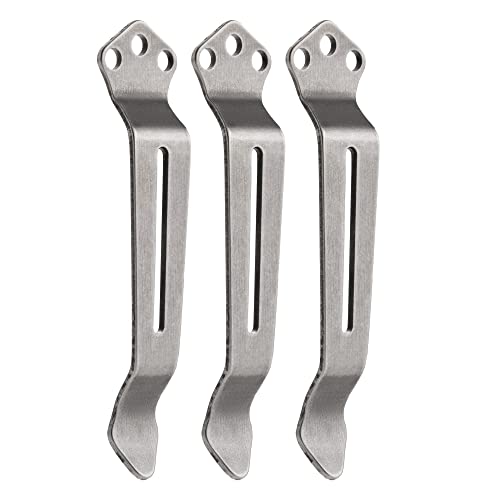 Keyunity Ka23 Deep Carry Pocket Clip, 3 Hole Pocket Clip Replacement For Knife & Multitool, Stainless Steel, Pack Of 3 #TOP28