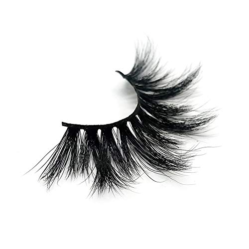 Fyonas Mink Eyelashes 25mm Dramatic False Eyelashes 3D Layered Effect Siberian Mink Fur Mink Lashes Hand Made Strips Eyelashes Reusable Christmas Gift(FS04 25mm Lashes)
