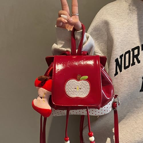 Sac à dos brodé pommes pour femme - Sac léger décontracté au quotidien