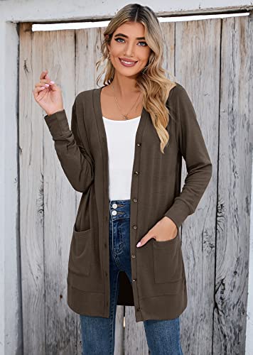 Image of Heymoments Lightweight Open Front Cardigan Sweater for Women Long Sleeve Causal Bolero Button Down Soft Outwear Tops