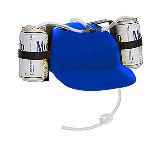 EZ DRINKER Beer and Soda Guzzler Helmet (Blue) Drink Helmet, Large