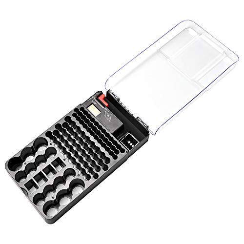 Kwasyo - Funda organizadora para pilas AA, AAA y 9V, ideal para almacenar, proteger baterías completas y vacías