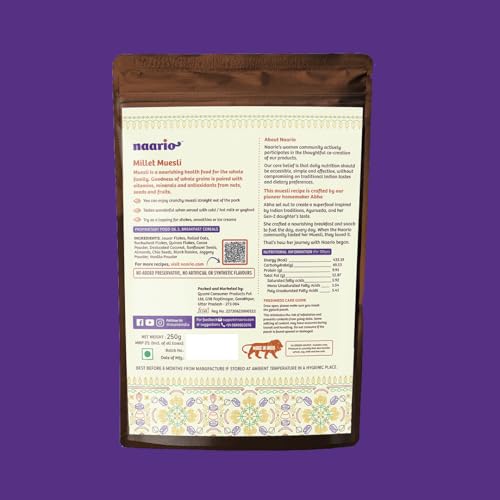 Image of Naario Classic & Chocolate Muesli Combo | No Added Sugar | Real Fruits & Nuts | High Fibre Breakfast Cereal | No Preservatives | Ready in 2 Minutes | 500g