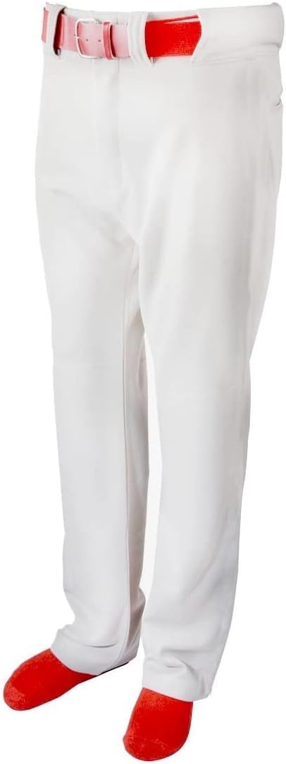 MARTIN SPORTS Heavyweight Belt Loop Baseball Pants Youth, White, Large
