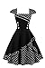 Produktbild Damen 50er Jahre Vintage Rockabilly Kleid Pin up Cocktailkleid Polka Dots Partykleid Knielang- Gr. M (38), Schwarz