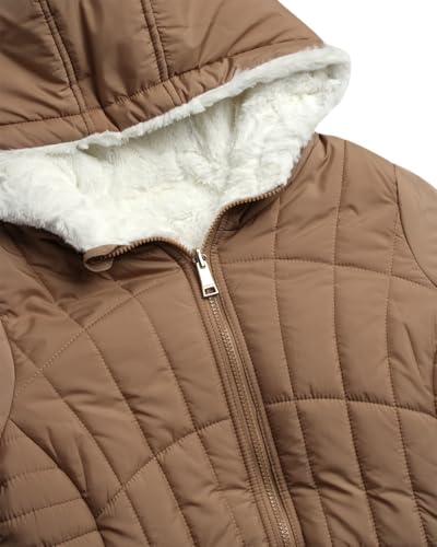 bebe Women's Puffer Jacket - Cozy Full Zip Up Hooded Reversible Puffer Jacket for Women - Casual Quilted Winter Jackets S-XL4